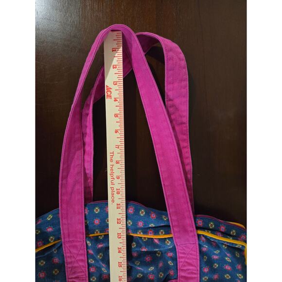 Vtg 80s 90s Esprit Floral Weekend Duffel Tote Bag Large Double Shoulder Strap - Picture 12 of 12